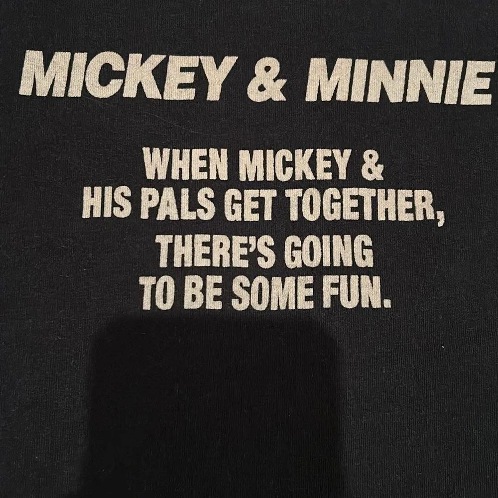 Rare Vintage Unisex Disney Apparel Mickey and Minnie Mouse Black T-Shirt Cotton - Picture 6 of 10